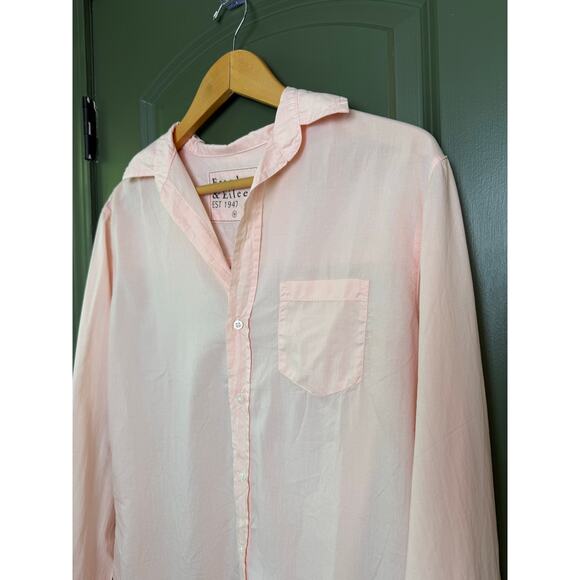 NWOT Frank & EILEEN MARY Lightweight Cotton Semi Sheer Button Up Dress Pink XS - Picture 5 of 10